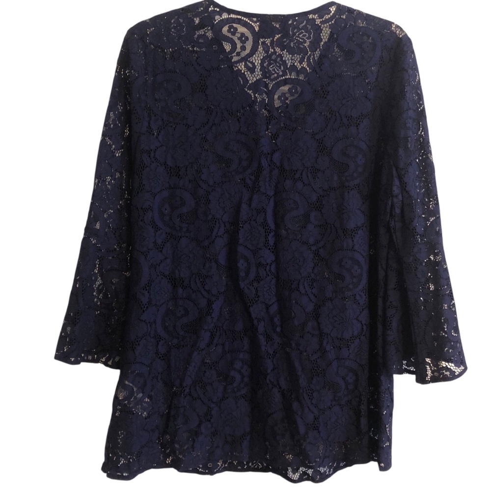 ECI Blue Blouse with 3/4 Sleeves